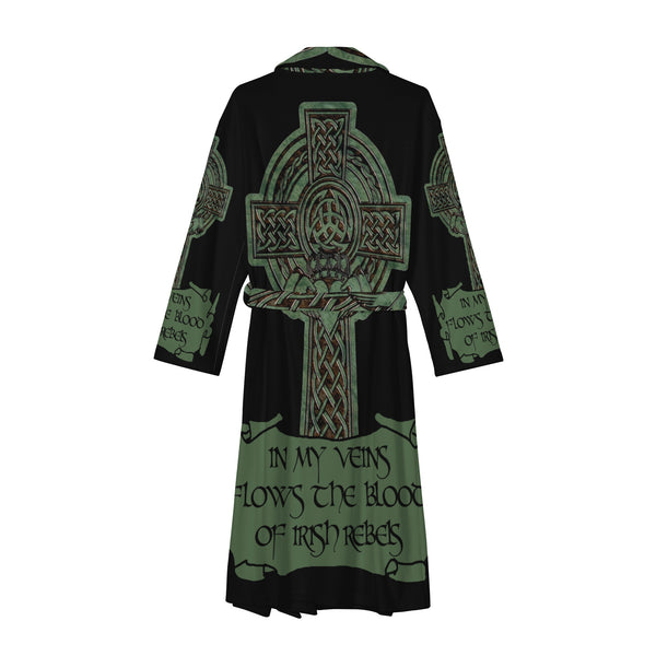 ☘️ In My Veins Flows The Blood Of Irish Rebels Women's Bathrobe ☘️