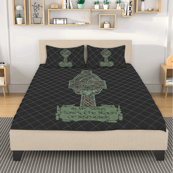 In My Veins Flows The Blood Of Irish Rebels Quilt Bed Set