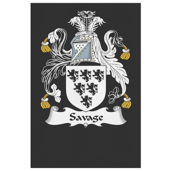 Irish Family Crest - Savage - Canvas Print Wall Art