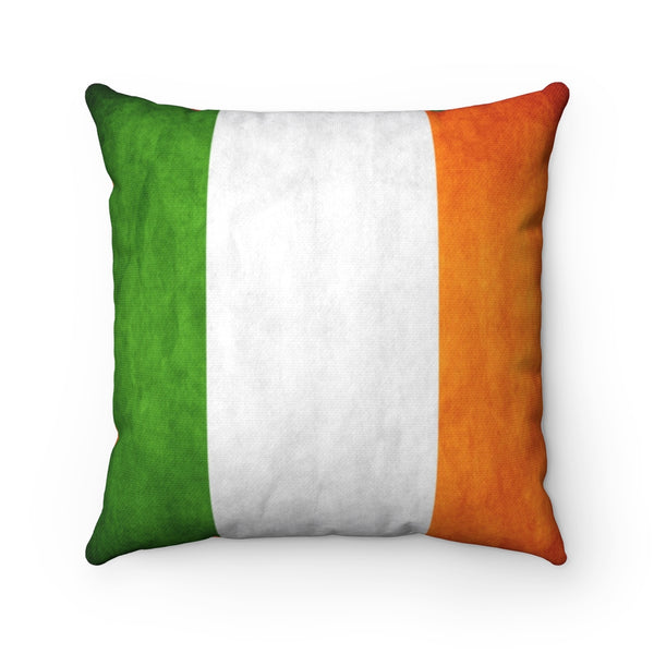 ☘️ Distressed Ireland Flag - Spun Polyester Square Pillow ☘️