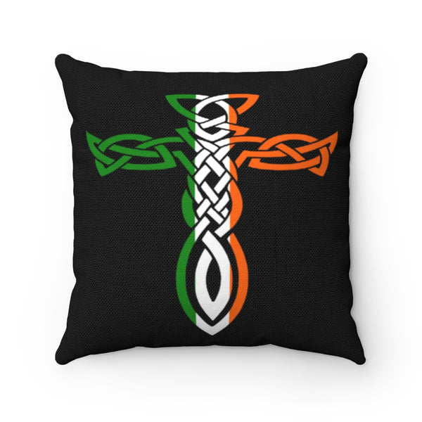 ☘️ Irish Celtic Cross Dagger Spun Polyester Square Pillow☘️