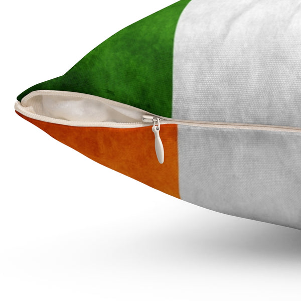 ☘️ Distressed Ireland Flag - Spun Polyester Square Pillow ☘️