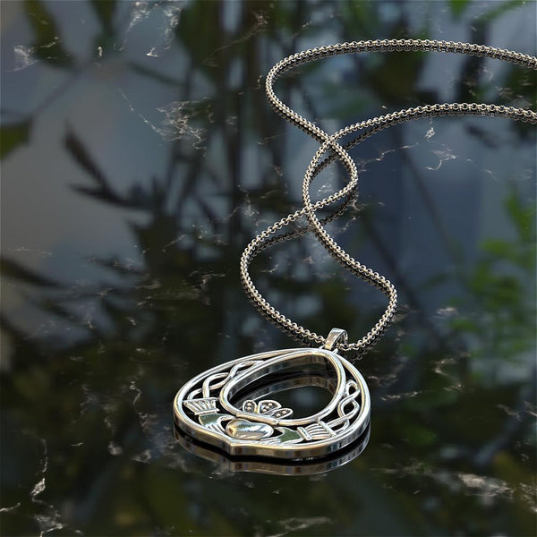 ☘️ Irish Claddagh .925 Sterling Silver Necklace ☘️