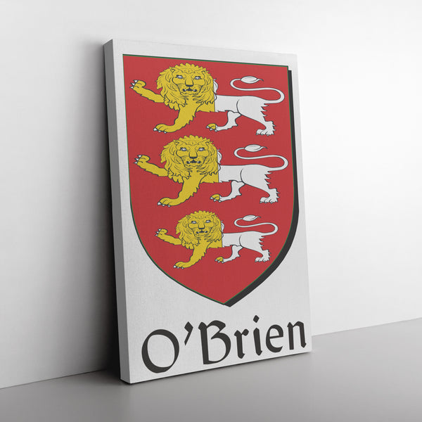 Irish Family Shield - O'Brien - Canvas Print Wall Art