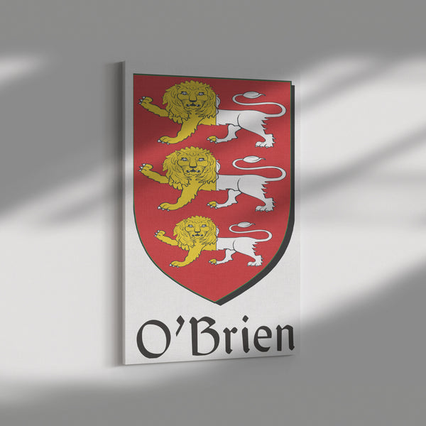 Irish Family Shield - O'Brien - Canvas Print Wall Art
