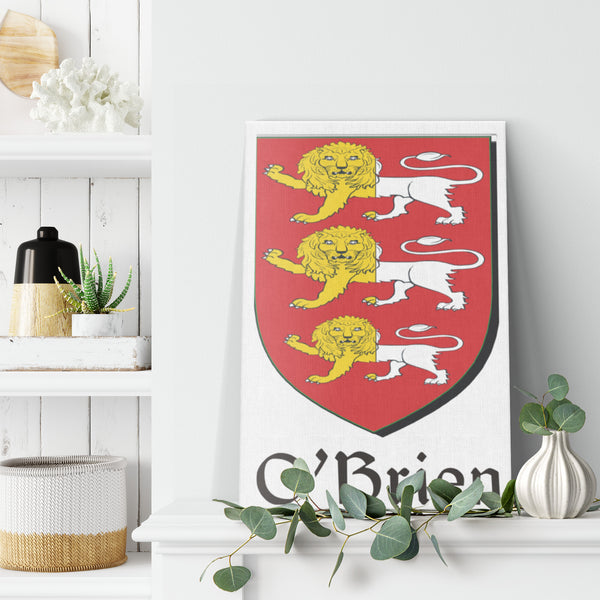Irish Family Shield - O'Brien - Canvas Print Wall Art