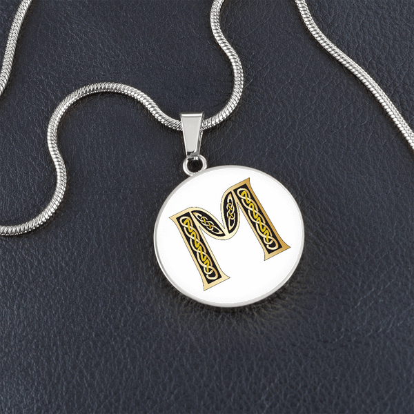 Celtic Initial Luxury Necklace - Initial M
