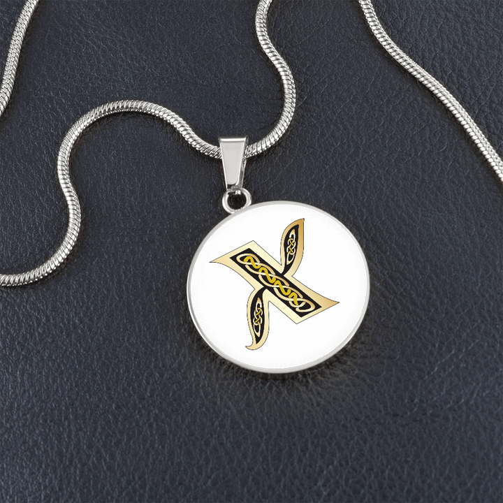 Celtic Initial Luxury Necklace - Initial X