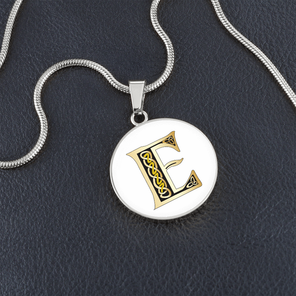 Celtic Initial Luxury Necklace - Initial E
