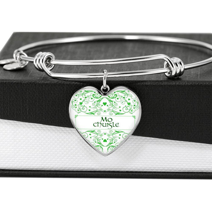 Claddagh Bangle in Stainless Steel - 7.5