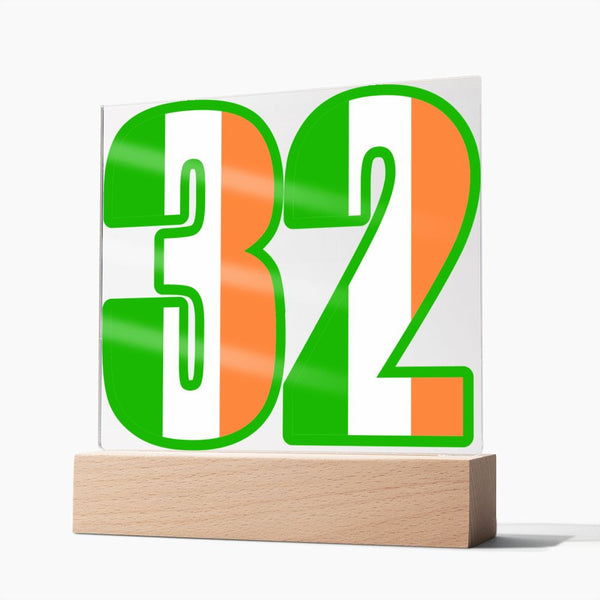 ☘️ 32 County Ireland Square Acrylic Plaque ☘️