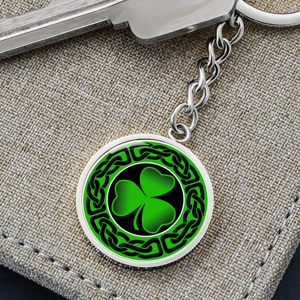 Shamrock Graphic Circle Keychain