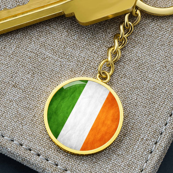 Ireland Flag Graphic Circle Keychain
