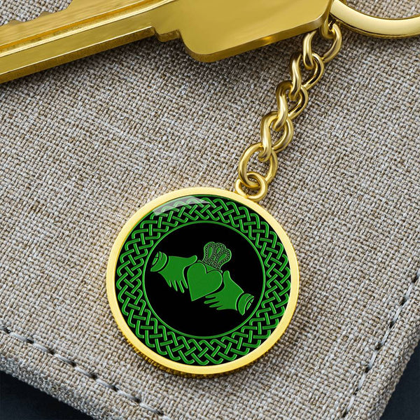 Irish Claddagh Graphic Circle Keychain