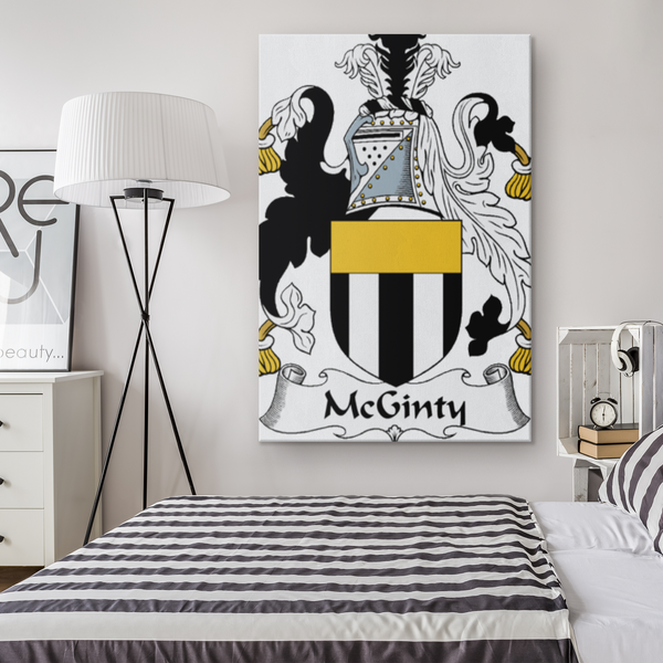 Irish Family Crest - McGinty - Canvas Print Wall Art