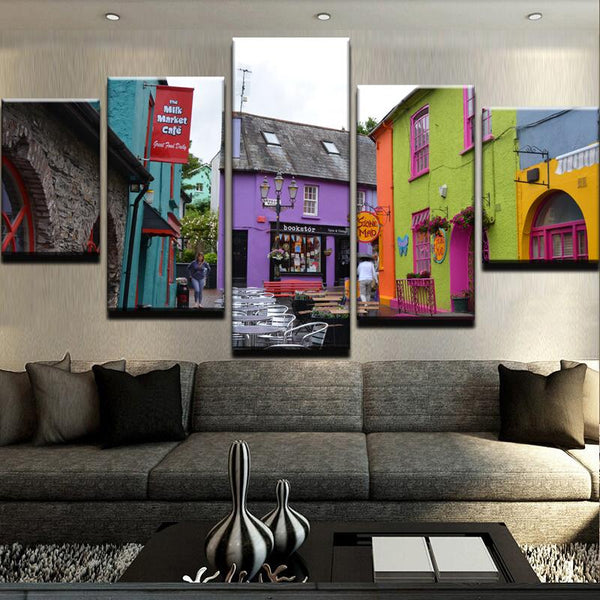 Cork - Colorful Houses Canvas Print Wall Art