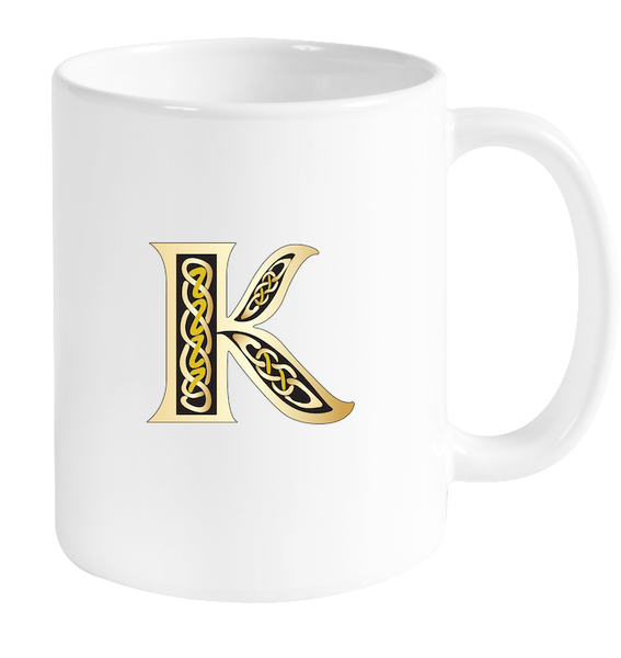 Irish Celtic Initial Mug - Initial K