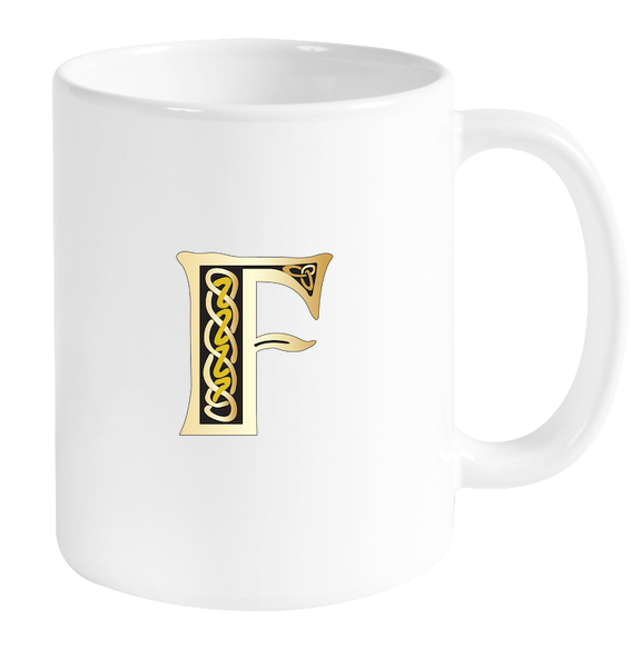 Irish Celtic Initial Mug - Initial F