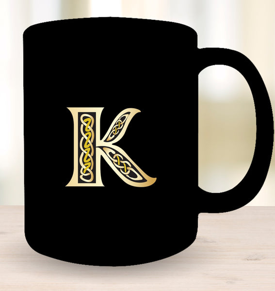 Irish Celtic Initial Mug - Initial K