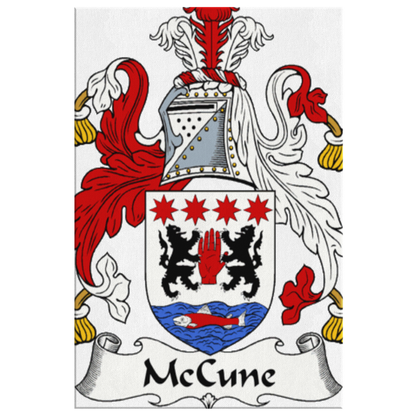 Irish Family Crest - McCune - Canvas Print Wall Art